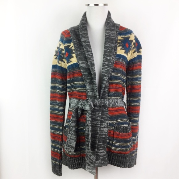 Roxy Aztec Belted Tie Waist Cardigan 